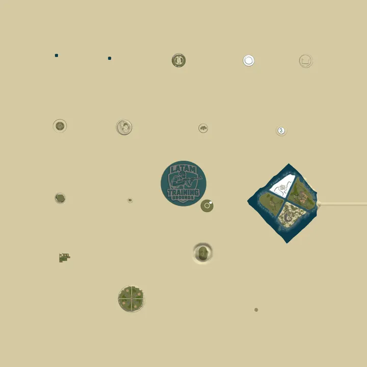 Map of LTG — Aim Training | 1v1 · Arena · BedWars · Helli ·BR/LA